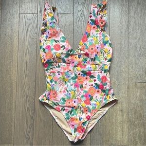 Summersalt Rifle Paper Ruffle Backflip Garden Party Swimsuit